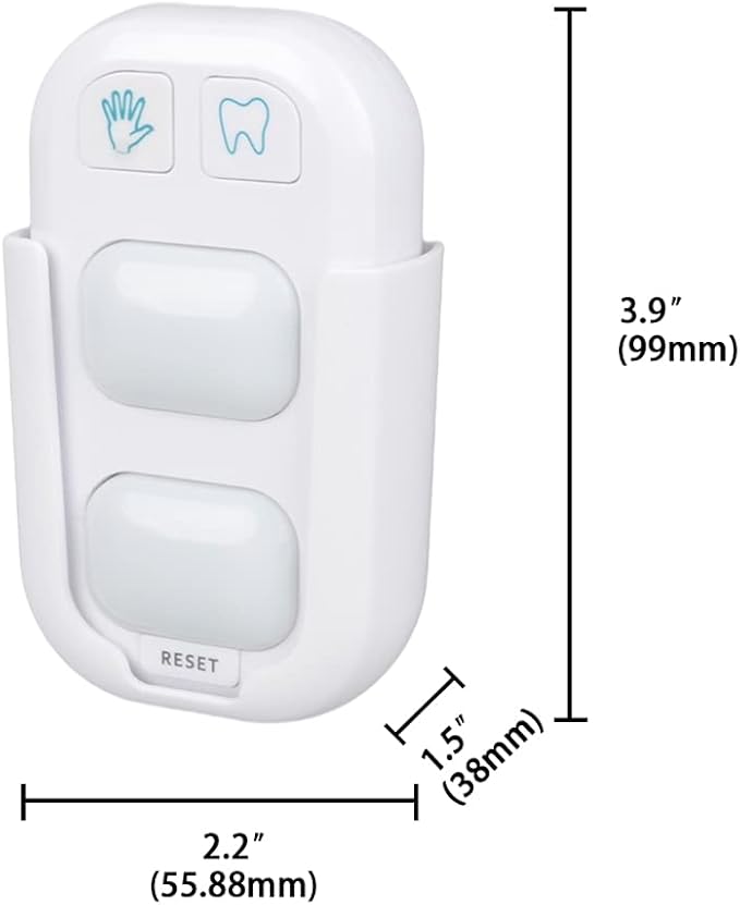 SOARING Wireless Battery Powered Timer for Kids - 2 Minutes Teeth Brush, 20 Seconds Hand Washing, Color Indicator Light Stick on Bathroom for Children Training Coach