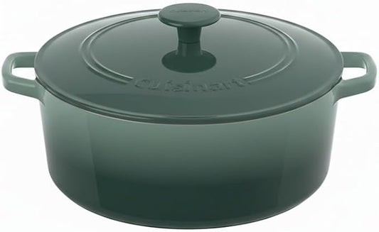 Cuisinart Chef's Classic Enameled Cast Iron Round Covered Casserole (Seafoam Green, 7- Quart) by Cuisinart