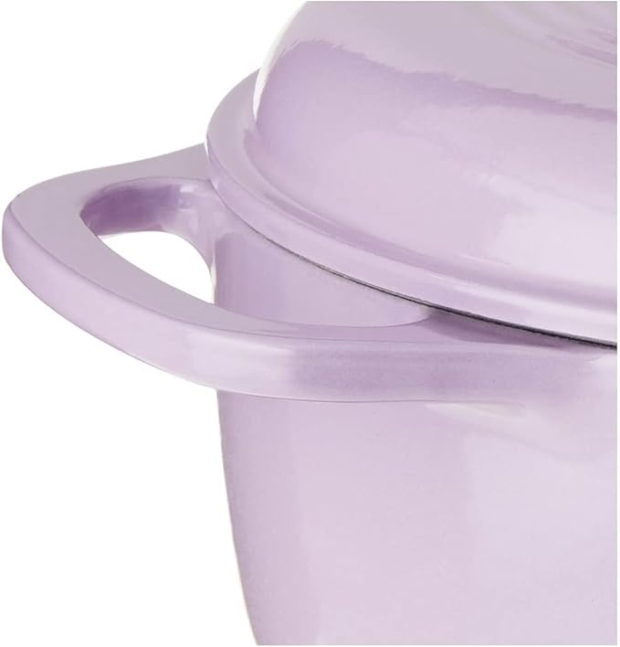 Lodge 7.5 Quart Enameled Cast Iron Oval Dutch Oven with Lid – Dual Handles – Oven Safe up to 500° F or on Stovetop - Use to Marinate, Cook, Bake, Refrigerate and Serve – Lilac - Image 3