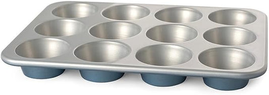 Nordic Ware Brilliant™ Colorful Bakeware 12 Cavity Muffin Pan, Nonstick made without PFAS or PTFE for safe cooking; Reinforced steel rim prevents warping by NordicWare