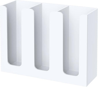 KOTEMON Acrylic Cup Holder, 3 Compartment, Disposable Coffee Cup Dispenser Storage Organizer, White by KOTEMON