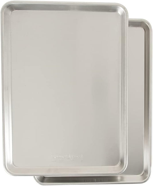 Nordic Ware Naturals Half Sheet - USA Made Aluminum Commercial Quality Sheet Pan for Baking or Roasting, Encapsulated Galvanized Steel Rim Prevents Warping, 2-Pack by NordicWare