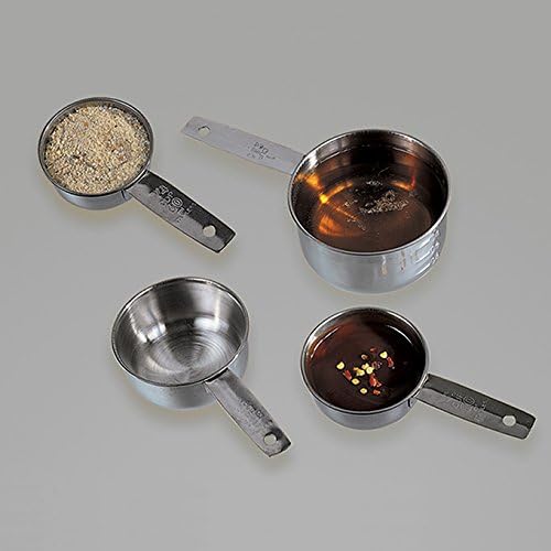 American Metalcraft MCL4 Flat-Handled Stainless Steel Measuring Cup Set - Four Sizes 1/4 1/3 1/2 1 Cup - Durable 200 Series Stainless Steel – For Bakery, Commercial Kitchen, Catering & Foodservice - Image 3