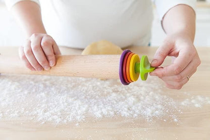 Adjustable Rolling Pin Rings with 4 Thickness Rings and Screws, Replaceable Baking Accessories for Stainless Steel or Wooden Rolling Pins, 1 Pack