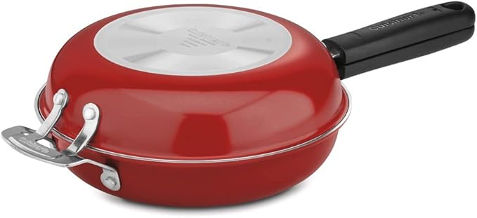Cuisinart FP2-24R 10-Inch Nonstick Set Frittata Non-Stick Sauce Pan, Red