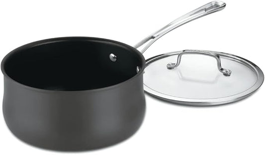 Cuisinart Contour 1-Quart PURELYCERAMIC™ Nonstick PFAS Free Hard-Anodized Saucepan with Cover, 6419C-14 by Cuisinart