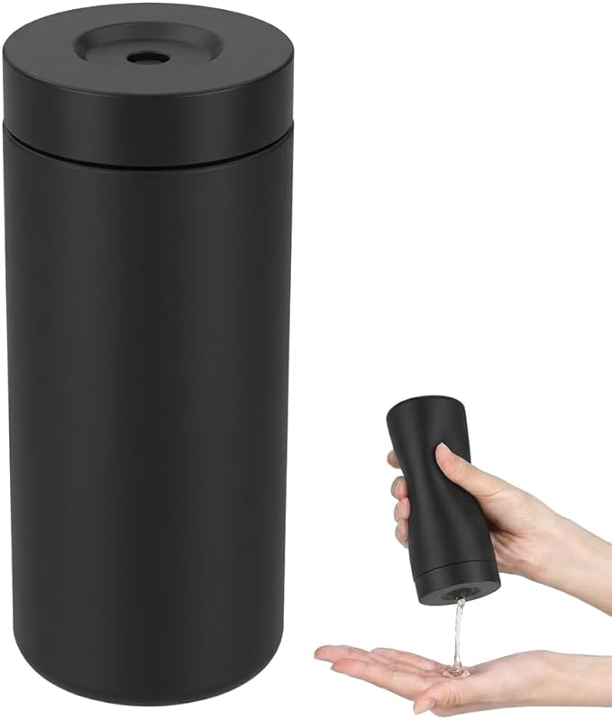 Dish Soap Dish Dispenser, 240ml Silicone Squeeze Washing Up Liquid and Hand Soap Refillable Bottles, Dishwashing Liquid Dispensing for Kitchen & Bathroom (Black)