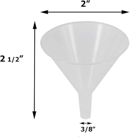 Plastic Funnel 2 inch diameter for General Purposes, Lab Car Kitchen Art Home Tools, Liquids Sand - Set of 3