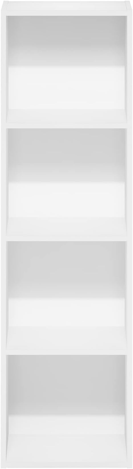 Furinno PASIR Book Shelf, 4-Tier Modern Bookshelf, Open Shelves Bookcase 9 x 12 x 42, Easy Assembly, for Living Room, Bedroom, Home Office, White - Image 8