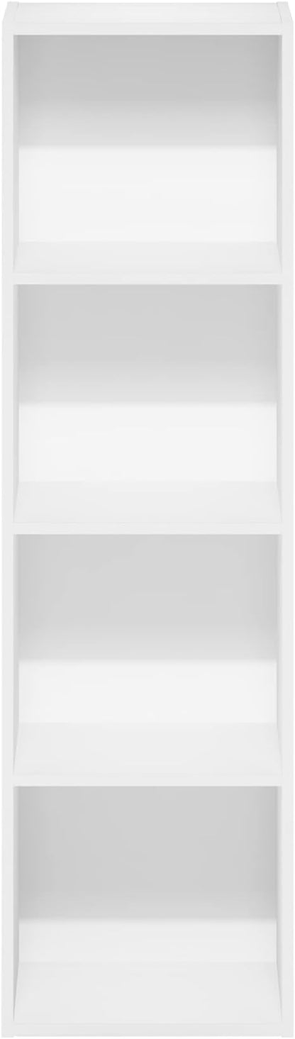 Furinno PASIR Book Shelf, 4-Tier Modern Bookshelf, Open Shelves Bookcase 9 x 12 x 42, Easy Assembly, for Living Room, Bedroom, Home Office, White - Image 8