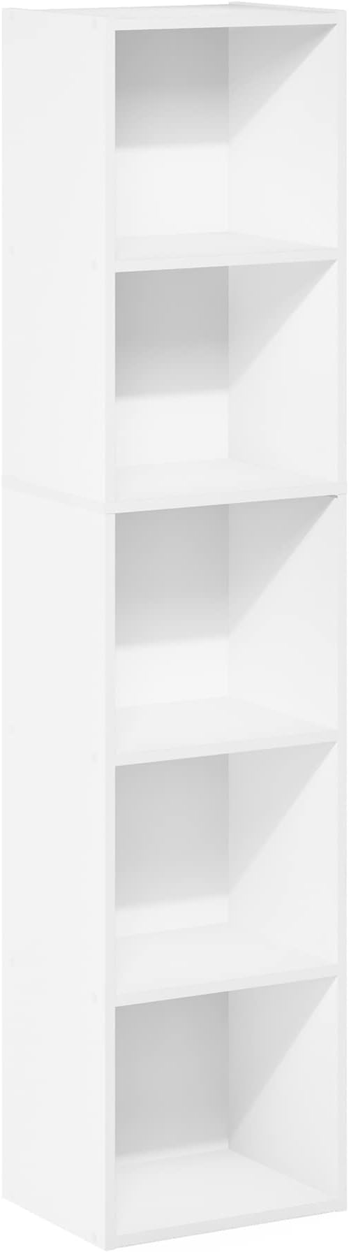 Furinno PASIR Book Shelf, 5-Tier Modern Bookshelf, Open Shelves Bookcase 9 x 12 x 52, Easy Assembly, for Living Room, Bedroom, Home Office, White - Image 7