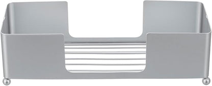 MyGift Paper Towel Holder, Modern Silver Tone Metal Tabletop Paper Dispenser, Commercial Folded Paper Tray for Guest Bathroom