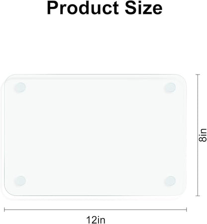 Tempered Glass Cutting Board, 12x8" Cutting Board for Kitchen Counter,Small Size Clear Glass,with Non-Slip Feet, Scratch Resistant,Heat Resistant