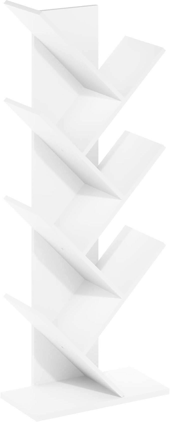 Furinno Tree Book Shelf, 7-Tier Bookshelf with Angled Open Shelf, Tree Bookcase for Room Decor, 8.4 x 15.7 x 39.4, for Organization and Storage, for Living Room, Bedroom, Home Office, White - Image 4