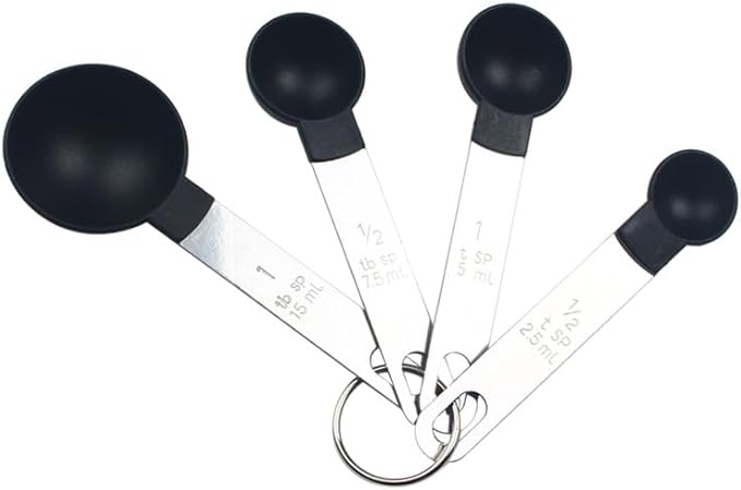 Plastic Measuring Cup & Spoon Set – 8-Piece with Stainless Steel Handles, Stackable, for Baking & Cooking - Image 6