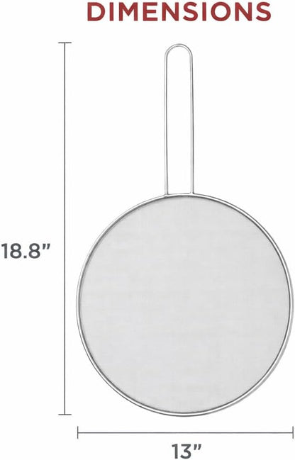 HIC Kitchen Splatter Screen, 18/8 Stainless Steel with Fine Mesh, 13-Inch, Fits Up To 12.5-Inch Pans - Image 5
