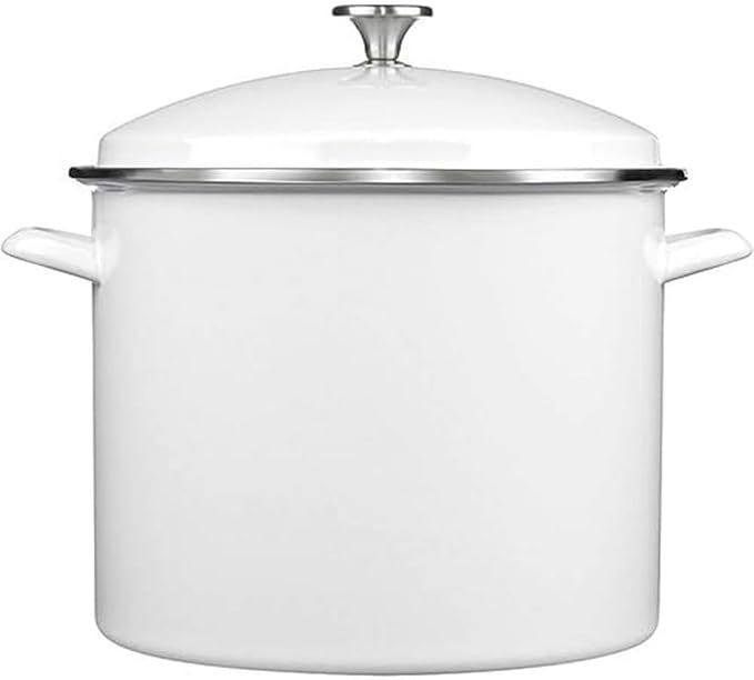 Cuisinart Enamel Stockpot with Cover, 16-Quart, White by Cuisinart
