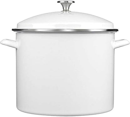 Cuisinart Enamel Stockpot with Cover, 16-Quart, White by Cuisinart