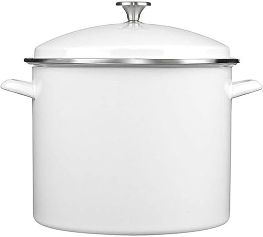 Cuisinart Enamel Stockpot with Cover, 16-Quart, White by Cuisinart