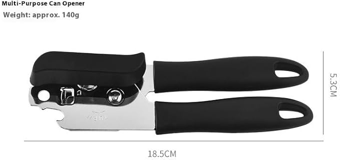Can Opener Manual Heavy Duty, Ariettie Hand Held Can Openers for Seniors with Comfort Grip Sharp Blade, Solid Steel Hand Manual Can Open with Magnet for Kitchen Camping (Black) - Image 4
