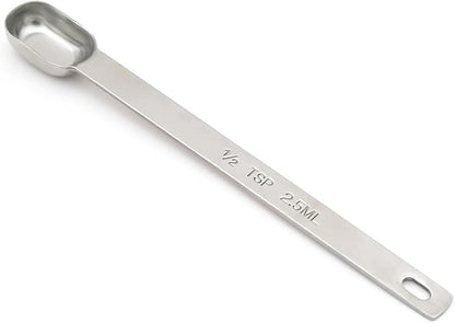 1PCS 1/2tsp (1/6tbsp, 2.5ml) Single Measuring Spoon, Stainless Steel Long Handle Individual Teaspoons Only by BERYLER