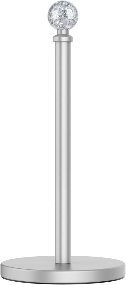 Paper Towel Holder Countertop Silver, Unique Silver Ball Decor,Brass Paper Towel Holder for Kitchen - Sturdy, Durable, and Elegant Home Decor for Kitchen