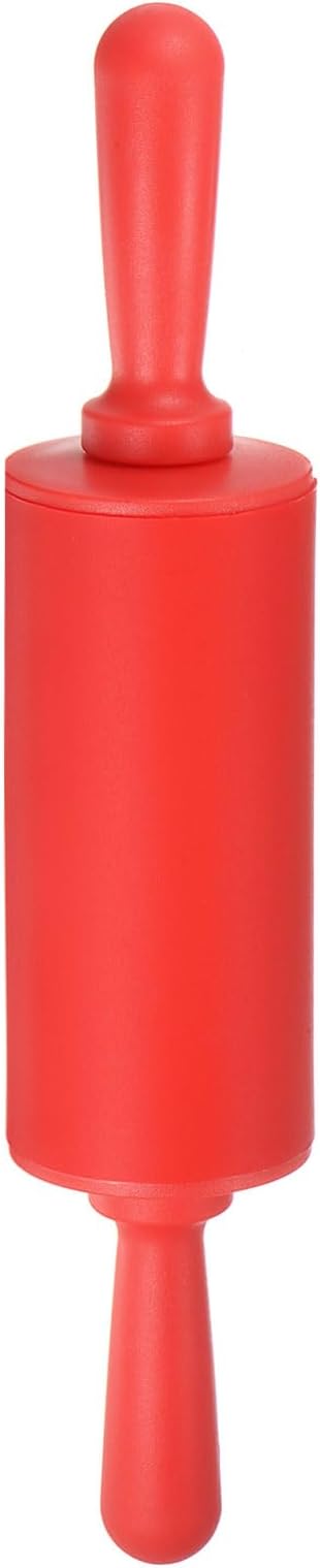 HARFINGTON Silicone Rolling Pins for Baking 9 Inch Non Stick Rolling Pin Small Roller Playdough Rolling Pins for Dough Pizza Pastry Fondant Kitchen, Red