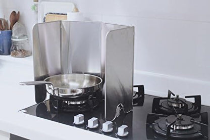 Splatter Guard for Cooking - Grease Splatter Screen - 4 Sided Splatter Guard Compact Type - Stainless Steel - Unfold 33.26 in x 14.17 in - Fold 8.26 in x 14.17 in x 0.86 in - Image 3