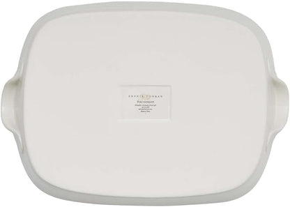 Portmeirion Sophie Conran Handled Roasting Dish, White Porcelain Bakeware - 15 x 11 Inch Rectangular 3 Quart Oven, Microwave, Freezer Safe Pan - Durable Cookware for Baking & Serving