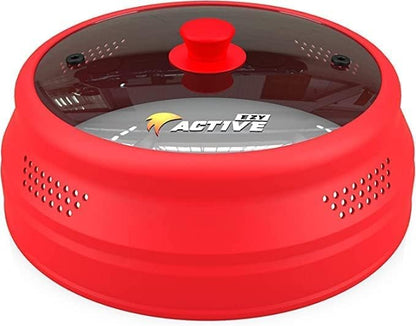 Collapsible Microwave Cover for Food - Silicone and Glass Splatter Guard Lid for 6-12 inch Plates & Bowls, Dishwasher Safe, Heat Resistant, BPA-Free, (Red). - Image 8