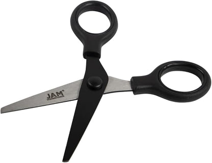 JAM PAPER Multi-Purpose Mini Scissors - 5 Inch - Black - Soft Grip & Stainless Steel Precision Blades - Sold Individually - Image 3