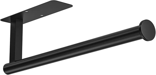 ASTOFLI Paper Towel Holder Under Cabinet No Drilling, Self Adhesive Paper Towel Holder Wall Mount for Kitchen Rack, Under Counter Napin Holder No Drill, 304 Stainless Steel Matte Black by ASTOFLI