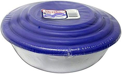 Sterilite 07479406 8 Piece Covered Bowl Set, White & Blue - Image 3