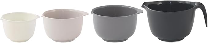 Glad Mixing Bowls with Pour Spout, Set of 4 - Nesting Plastic Bowls (1.2qt, 1.9qt, 2.8qt, and 3qt with Handle) - Non Slip Base, Dishwasher Safe Kitchen Cooking and Baking Supplies, Grey - Image 6