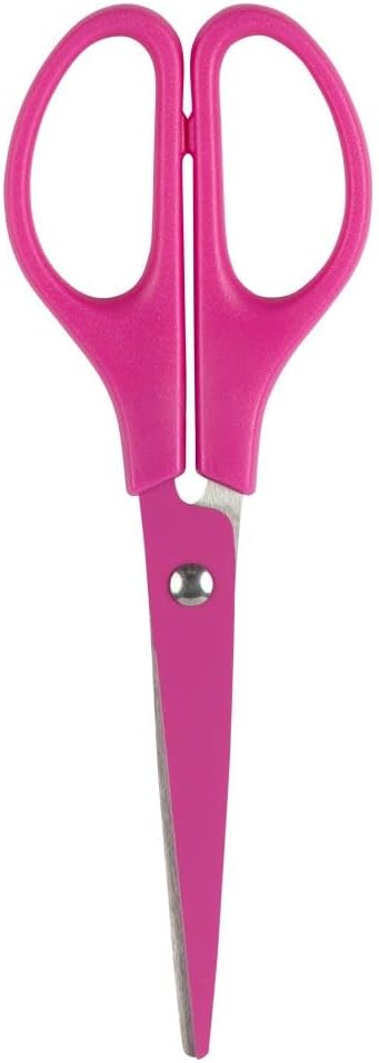 JAM PAPER Arts & Crafts Scissors - 6 3/4 Inch - Fuchsia Pink - Ergonomic Handle & Stainless Steel Pointed Tip Blades - Sold Individually by JAMPaper