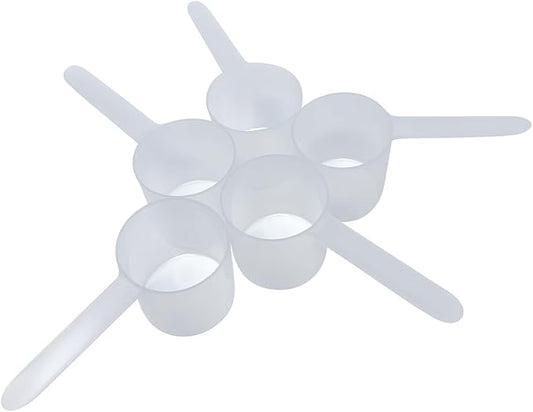 106 mL (106 CC | 3.58 Oz.) Long Handle Plastic Measuring Scoop for Coffee, Protein Powder, Pet Food, Spices, Grains, Dry Goods – Food-Grade BPA-Free (Pack of 5) by Supplement+and+Supply