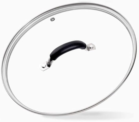 10.25 Inch Tempered Glass Lid for Lodge 10.25" Cast Iron Skillets & 5QT Dutch Ovens -Stainless Steel Handle and Rim (10.25 INCH LID)