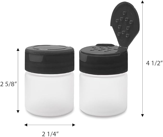 ljdeals 1 oz Plastic Spice Jars with Black Flip & Sift Caps – 12 Pack Empty Spice Bottles for Herbs, Seasonings, Powders, Camping, Travel, Kitchen, Restaurant Use – BPA-Free, Recyclable, Made in USA - Image 5