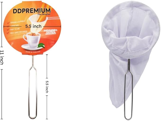 Disposable Tea Filter Bags for Loose Leaf Tea, Unbleached Natural Paper Drawstring Tea Bags, Plastic-Free Tea Infuser Bags for Herbal Tea, Coffee & Spices Size 5.5 Inches