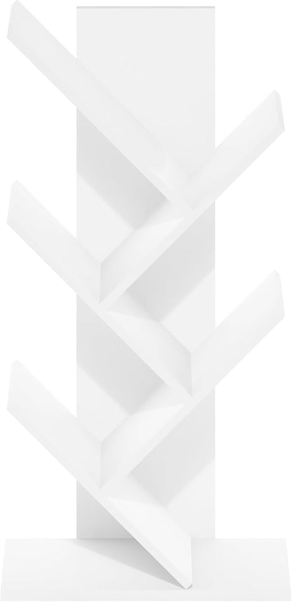 Furinno Tree Book Shelf, 5-Tier Bookshelf with Angled Open Shelf, Tree Bookcase for Room Decor, 8.4 x 15.7 x 30.3, for Organization and Storage, for Living Room, Bedroom, Home Office, White - Image 7