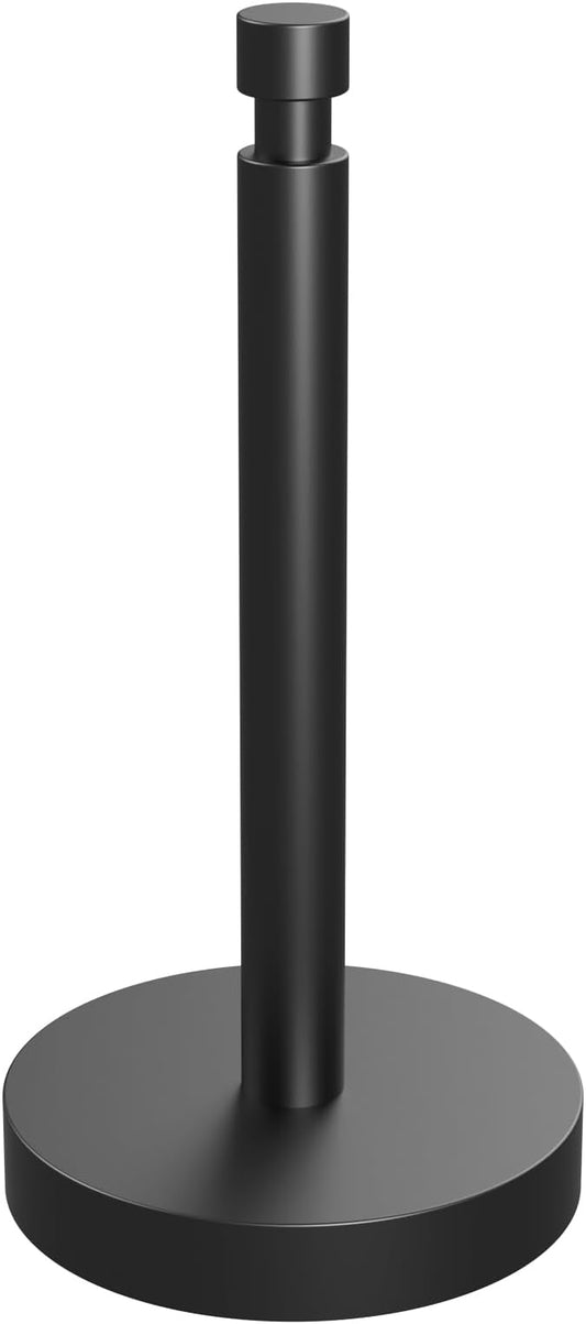 YUMORE Paper Towel Holder Countertop, Black Paper Towel Holder with Weighted Base Non Slip, Standing Paper Towel Roll Holder for Kitchen Bathroom, Stainles Steel (Matte Black) by YUMORE