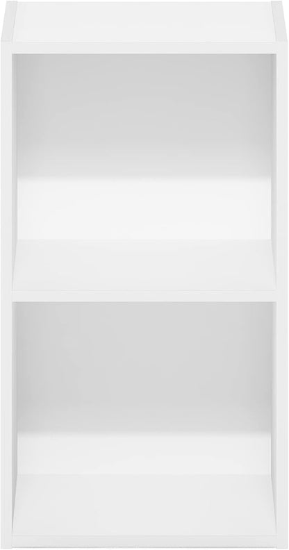 Furinno PASIR Book Shelf, 2-Tier Modern Bookshelf, Open Shelves Bookcase 9 x 12 x 21, Easy Assembly, for Living Room, Bedroom, Home Office, White - Image 7