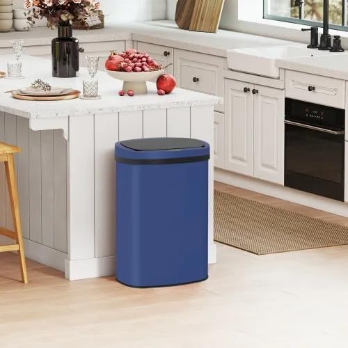 13 Gallon Automatic Trash Can with Lid, Touch Free Stainless Steel Kitchen Trash Can Touchless Garbage Can 50L High Capacity Electronic Sensor Trash Bin Waste Bin for Room Kitchen Office (Deep Blue) - Image 7