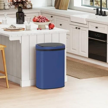 13 Gallon Automatic Trash Can with Lid, Touch Free Stainless Steel Kitchen Trash Can Touchless Garbage Can 50L High Capacity Electronic Sensor Trash Bin Waste Bin for Room Kitchen Office (Deep Blue) - Image 7