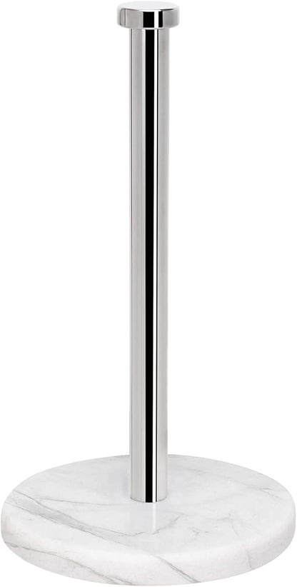 NearMoon Standing Paper Towel Holder, Kitchen Paper Towel Tissue Holder- for Bathroom Countertop, Standard or Jumbo-Sized Roll Paper (with Marble Base, Chrome Finish) by NearMoon