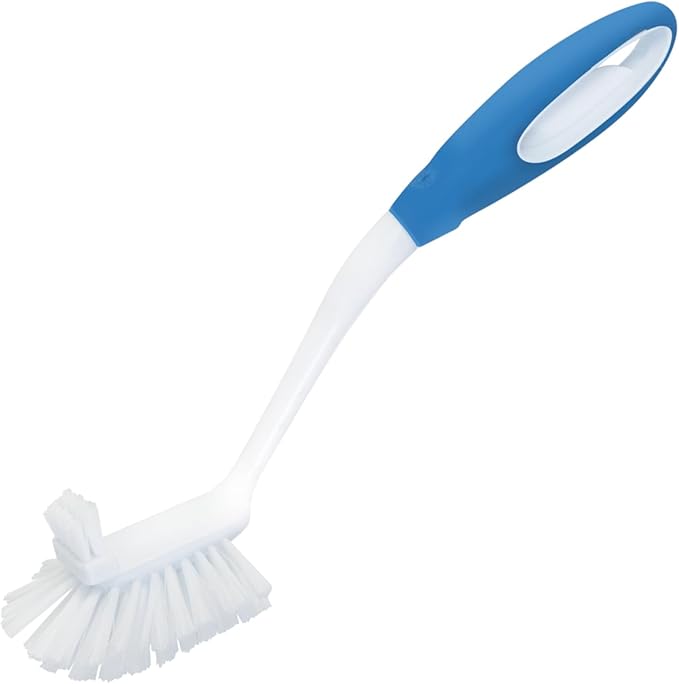 LOLA Pro Utility All Purpose Kitchen Cleaning Brush, Durable Bristles, Comfort Ergonomic Rubber Non-Slip Grip, Built-in Food Scraper, 1 Pack by LolaProducts