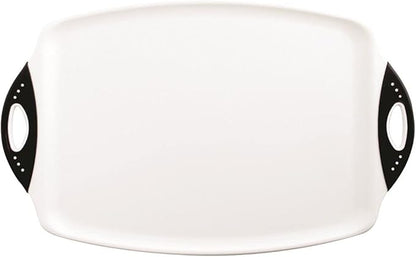 Dexas Chop & Serve Cutting Board, 12.5 by 20 inches, White with Black Handles (329-32-25) - Image 2