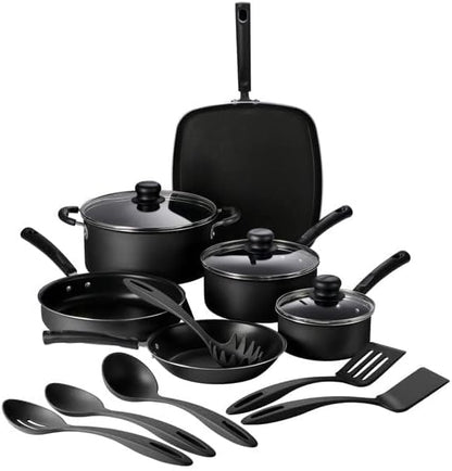 Tramontina Primaware 15-Piece Non Stick Cookware Set with Lids and Utensils, Aluminum Nonstick Pots and Pans Kitchen Set (Storm) - Image 2