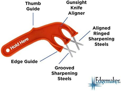 The Edgemaker Knife Sharpener Pro 331- Perfect for Sharpening & Honing any Blade, Durable, Safe & Easy to Use- Orange