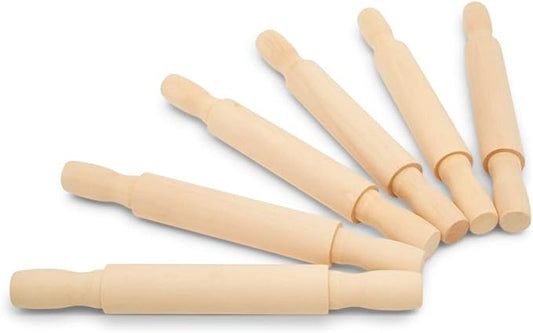 Wooden Mini Rolling Pin, 7 Inches Long, Pack of 12, Perfect for Fondant, Pasta, Baking in the Kitchen, Crafting by Woodpeckers by Woodpeckers